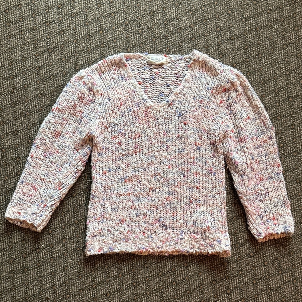 Vintage 90’s Handmade Knitted Multicolor Sweater